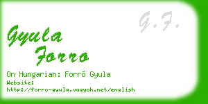 gyula forro business card