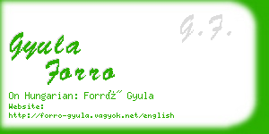gyula forro business card